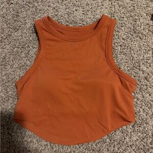 PARAGON Orange Fitted Crop Tank Top